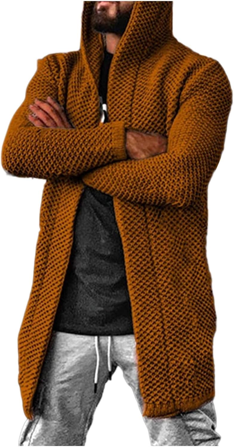 Hooded Zipper Jackets for Men, Long Sleeves Fleece-Lined Sweatshirt for Everyday Casual Comfort Wear, Oversized Coats