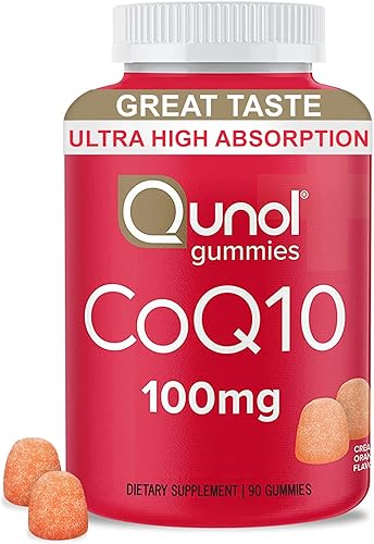 Gomitas CoQ10, Qunol CoQ10 de 100 mg, deliciosos suplementos de gomitas, ayuda a apoyar la salud del corazón, veganas, sin gluten, suplemento de