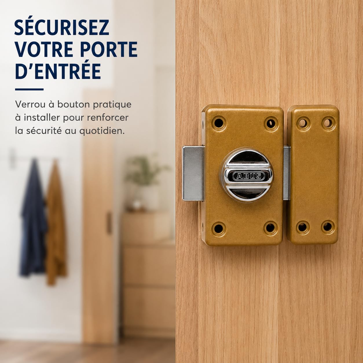 Abus CLK CB 45 B C Verrou classik à Cylindre et Bouton 45 mm Bronze