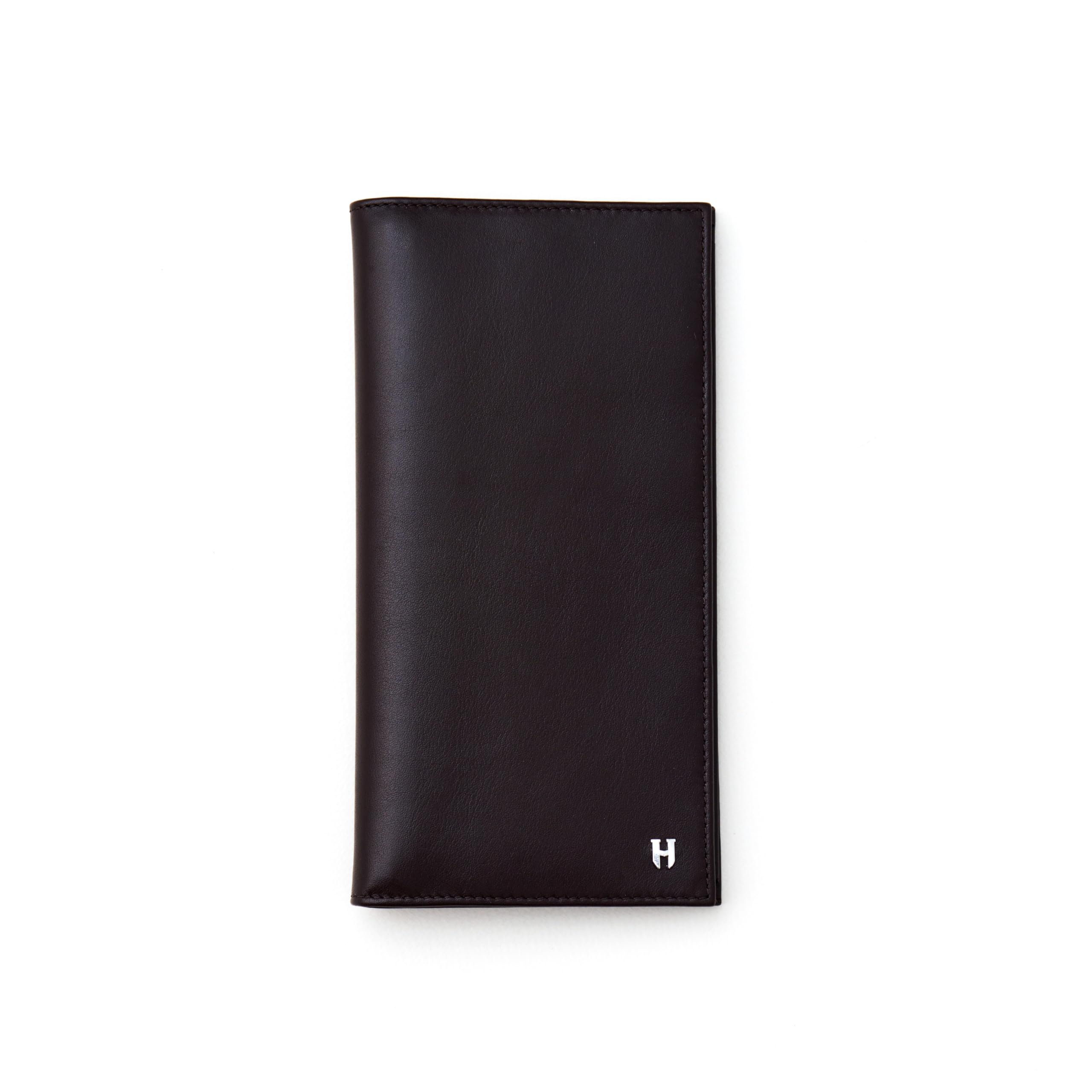 Cartera de viaje RFID para pasaporte con 4 compartimentos y 12 tarjeteros, hecha de cuero vacuno de grano completo hecho a mano, Marrón, Classic