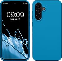 Vista 21 de kwmobile Funda compatible con Samsung Galaxy A52 / A52 5G / A52s 5G - Funda de Teléfono de Silicona TPU con Acabado Suave - Arrecife Azul