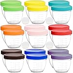 Youngever 18 Pack Baby Food Storage, 2 Ounce Baby Food Containers with Lids and Labels, 9 Assorted Colors