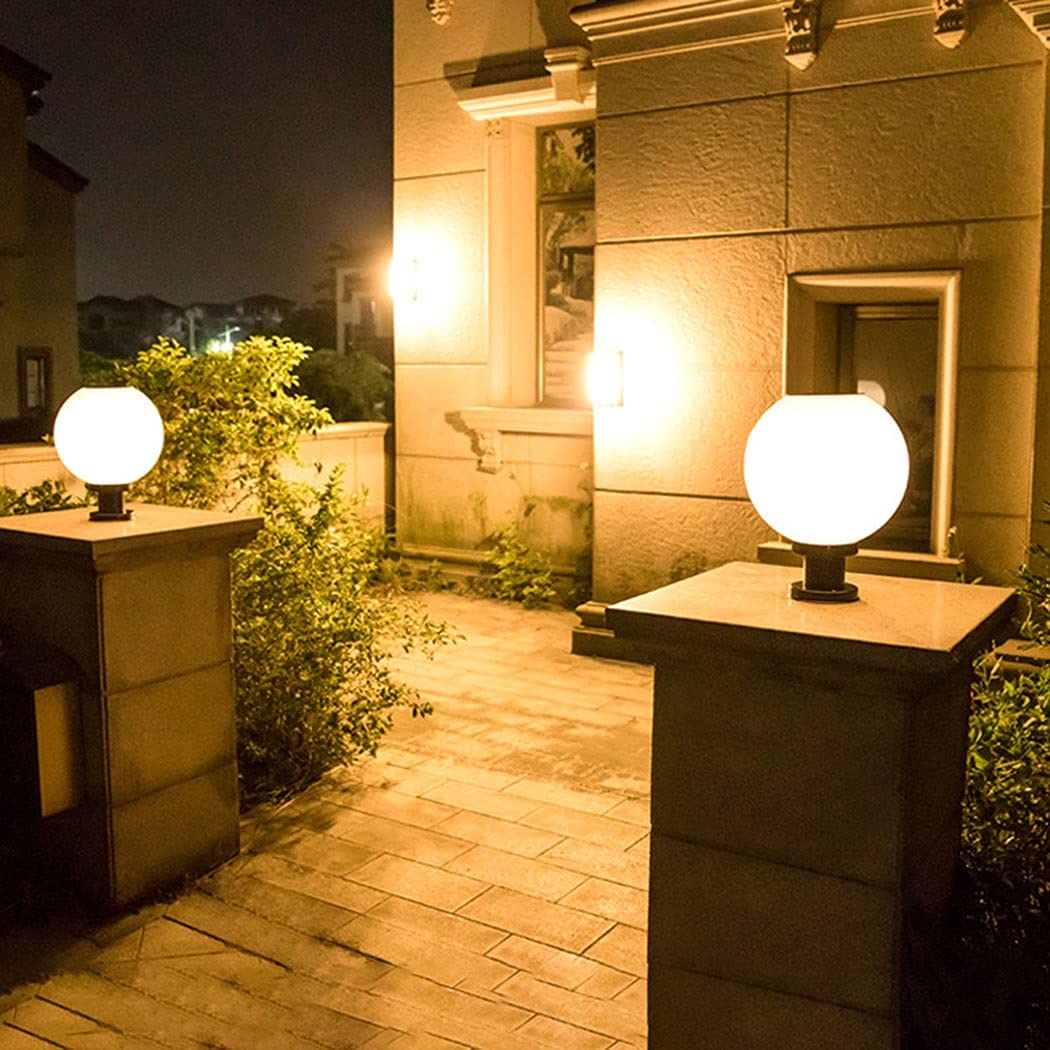 Lampada Solare Lampada da Esterno per Testata Recinzione Lampada da Giardino Lampada da Cancello a Sfera per Uso Domestico Impermeabile Super Luminoso Lampione da Strada Solare Luci da Esterno (Size :