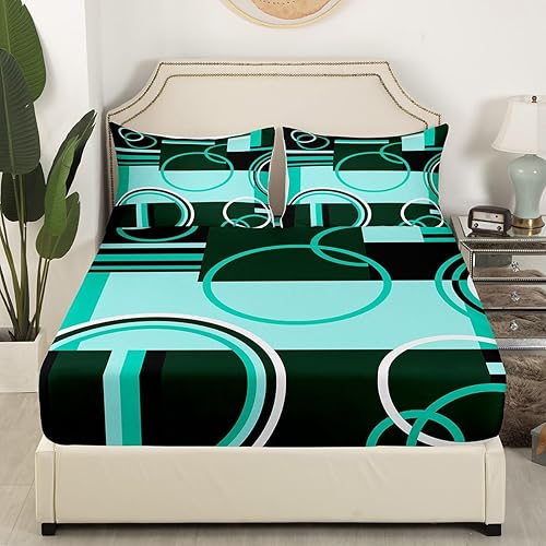 Vista 126 de Juego de sábanas modernas de tamaño Queen, color amarillo, gris y negro, juego de sábanas geométricas a rayas para niños, niñas, niños y Multi 039