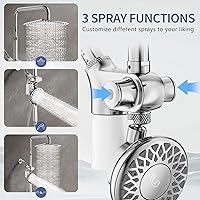 Vista 5 de SINGSUO Filtered Rain Shower Head with Handheld Spray Combo, High Pressure Dual Shower Head with Filter for Hard Water, Modern Magnetix Double