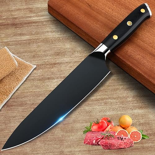ONDIAN Cuchillo profesional para carne de cocina cuchillos de chef de acero inoxidable de alto carbono cuchillo de corte de cocina ultra afilado
