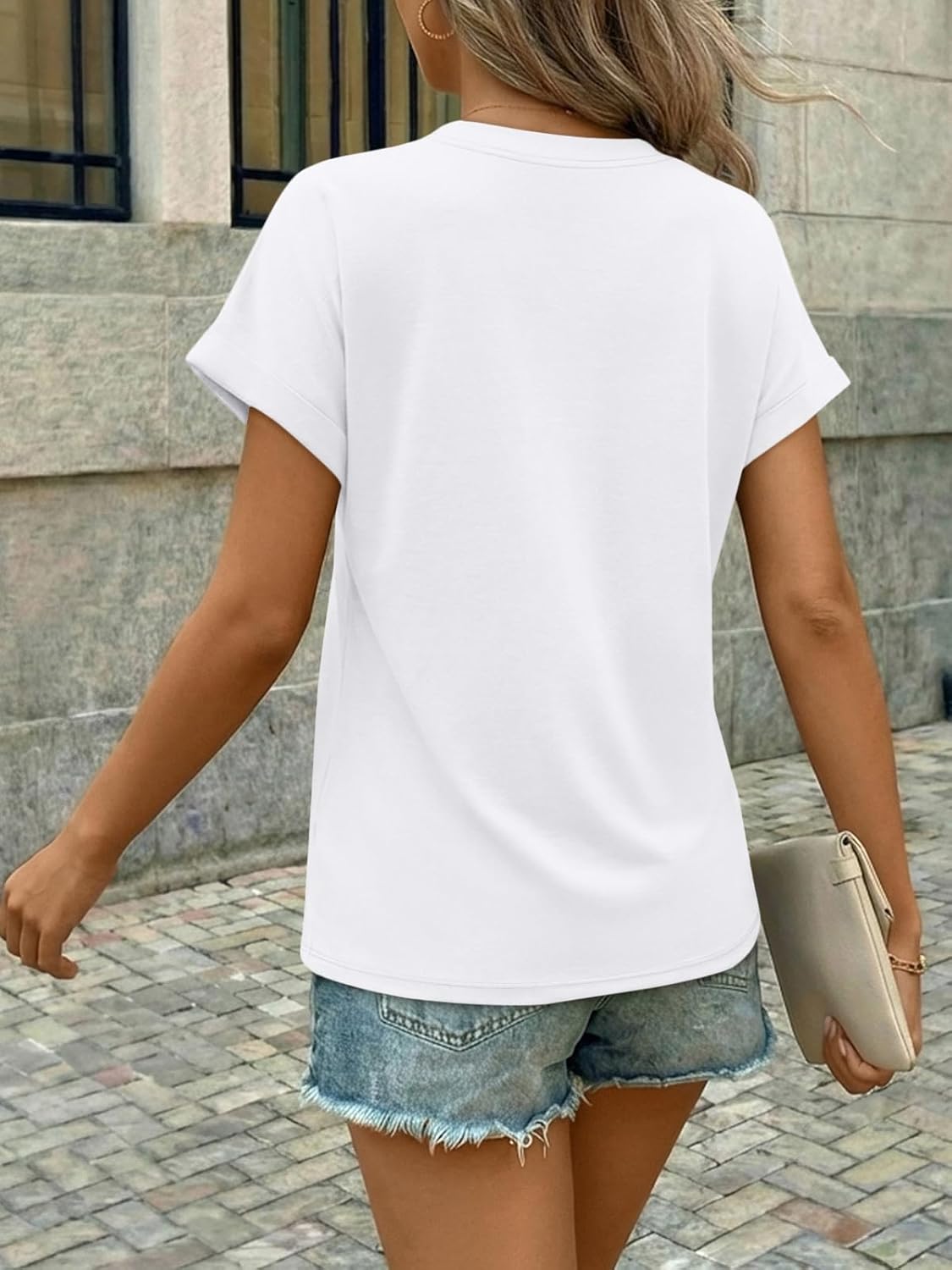 AUTOMET Womens Spring Tops 2026 Short Sleeve Shirts Henley Dressy Casual Blouses V Neck Fashion Tunics Trendy Flowy Clothing - Image 5