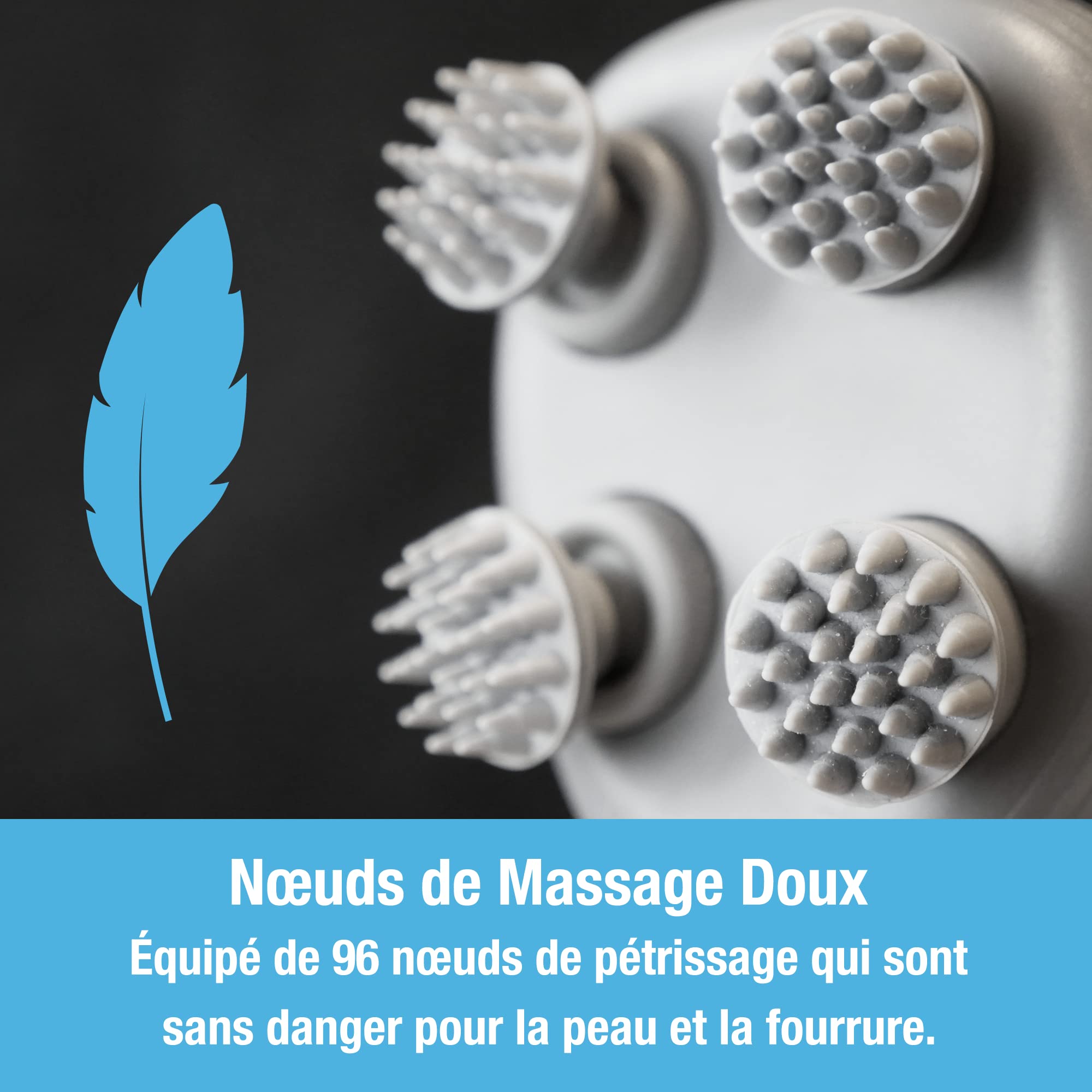 Appareil de massage portatif pour chiens et chats de Tilcare - Outil de massage électrique - Gratte-tête et gratte-dos pour réduire les tensions, les muscles tendus et les raideurs