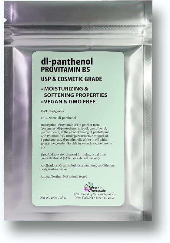 Talsen Chemicals Pó de Provitamina B5 dl-Pantenol para formulações cosméticas, 56 g