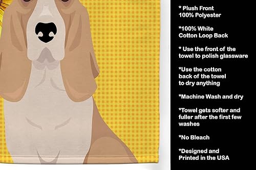 Miniatura 5 de Caroline's Treasures WDK5325KTWL - Toalla de cocina con diseño de girasoles de verano, limón y blanco, tricolor, Basset Hound, toalla de mano para