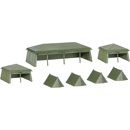 herpa 745826 – 7-teiliges Militär Zelte Set, Armee, Soldaten, Military, Bausatz, Modellbau, Miniaturmodelle, Zubehör, Kunststoff - Maßstab 1:87
