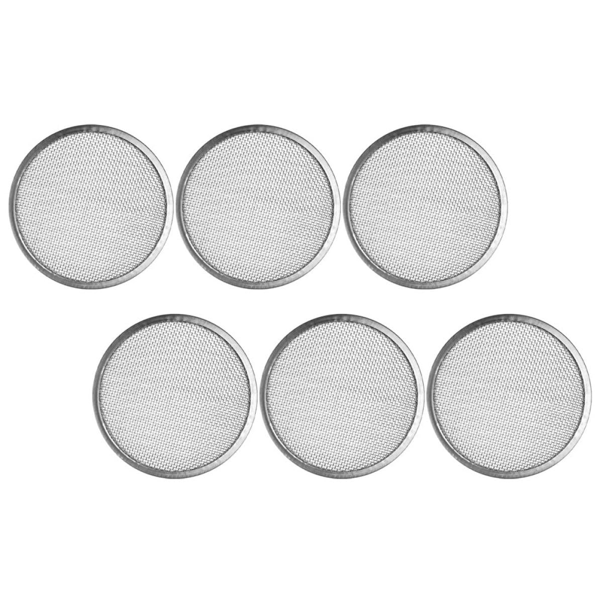 Tapa de Acero Inoxidable para Frascos de Germinación, Juego de 6 Piezas Malla Filtrante, Compatible Frascos Boca Ancha de 70 Mm, Tapa Ventilada para Cultivo de Brotes y Conservas