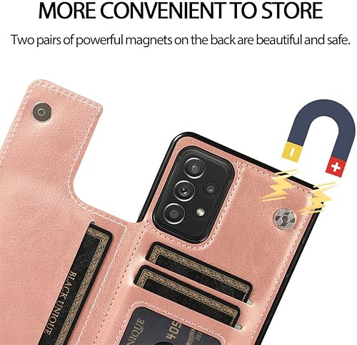 Miniatura 6 de Funda de cuero para Samsung A53 A73 A33 A13 A52 A72 A51 A71 A50 A70 A22 A82 A12 A42 A21 A21 A30 A20 A10 S E A11 A40 5G Card Phone Cover, rojo, para