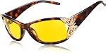 FEISEDY Verres de vision nocturne polarisés pour les femmes Lentille jaune Anti Glare Sécurité Conduite UV Protection B0103