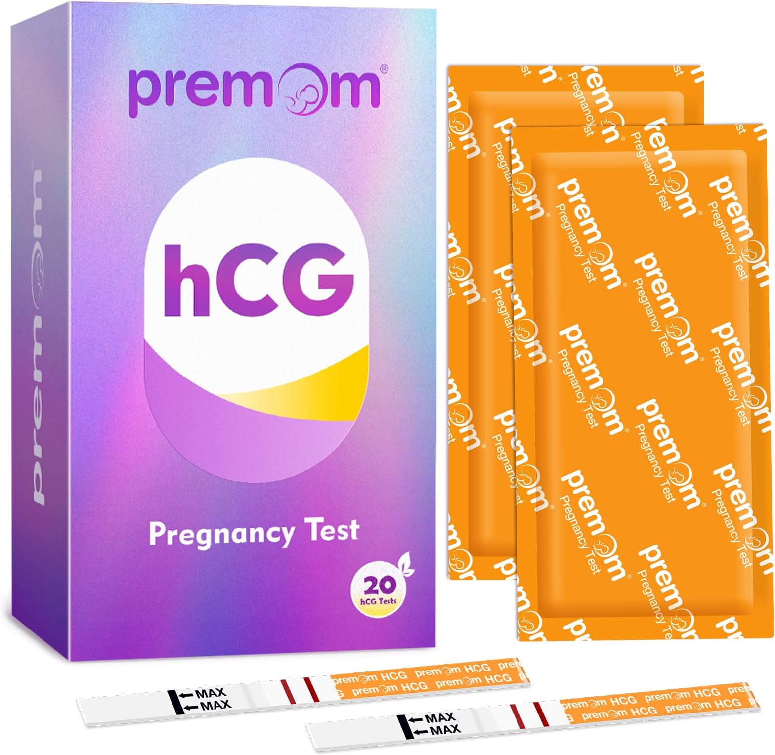 Early Detection Pregnancy Test: 20 Pregnancy Test Strips 10mIU/ml Sensitive Ultra Early Home Fertility Test, Powered by Premom Ovulation Predictor