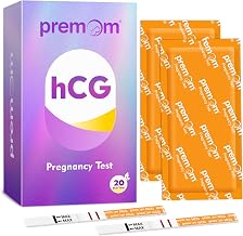 Premom Early Pregnancy Test Strips: 20 HCG Tests Accurate Results with Smart French App Premom (iOS and Android) Fertility Tracking