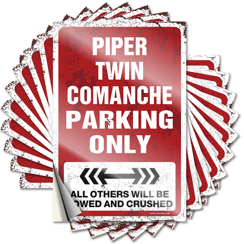Piper Twin Comanche Parking Only Saying Holiday Self Adhesive | Assorted Accessory Vinyl Sticker Pack for Bathroom(6X9CM)