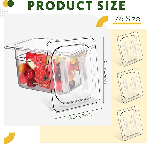 Miniatura 4 de 6 tapas de policarbonato para sartenes de alimentos con asa, 1/6 1/2 pulgadas, tapa transparente de plástico para hotel, tapas de hotel, para