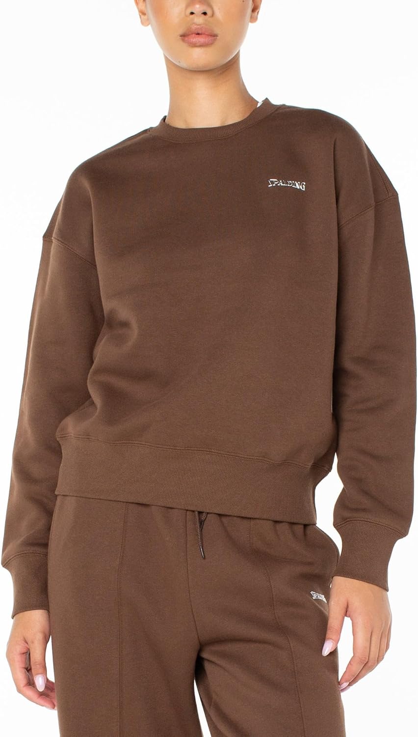 Spalding womens Crew Neck Fleece Pullover Sweatshirt