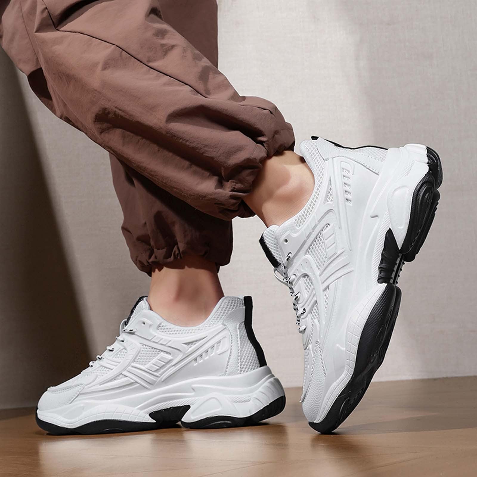 Scarpe Uomo Leggere Sneakers Uomo Pelle Scarpe Estive da Ginnastica Traspiranti Mesh Corsa Sportiva Casual Antiscivolo Comode Leggere Passeggio Sneaker Trekking