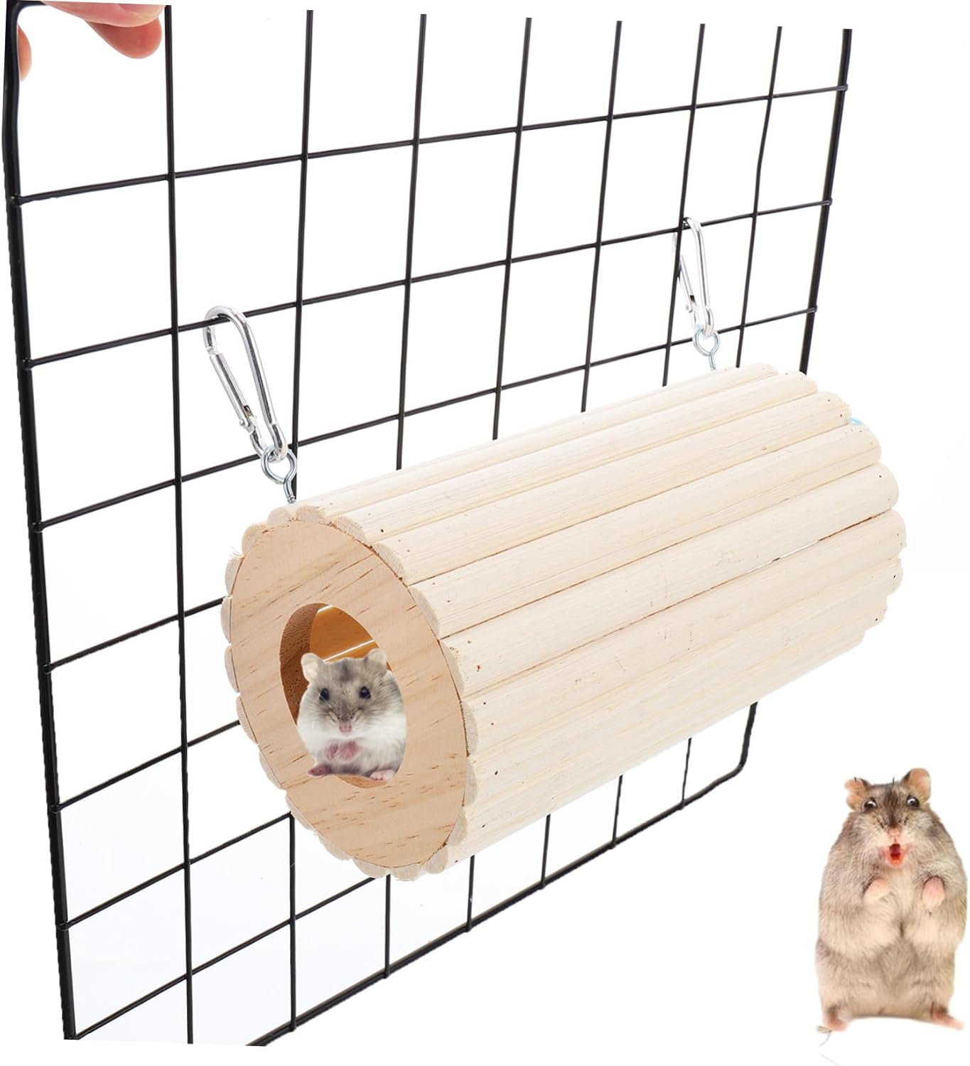3PCS Natural Hamster Hideout Tunnel Set for Squirrel Chinchilla Guinea Pig Small Pets Cage Activity and Claw Sharpening Play Accessory