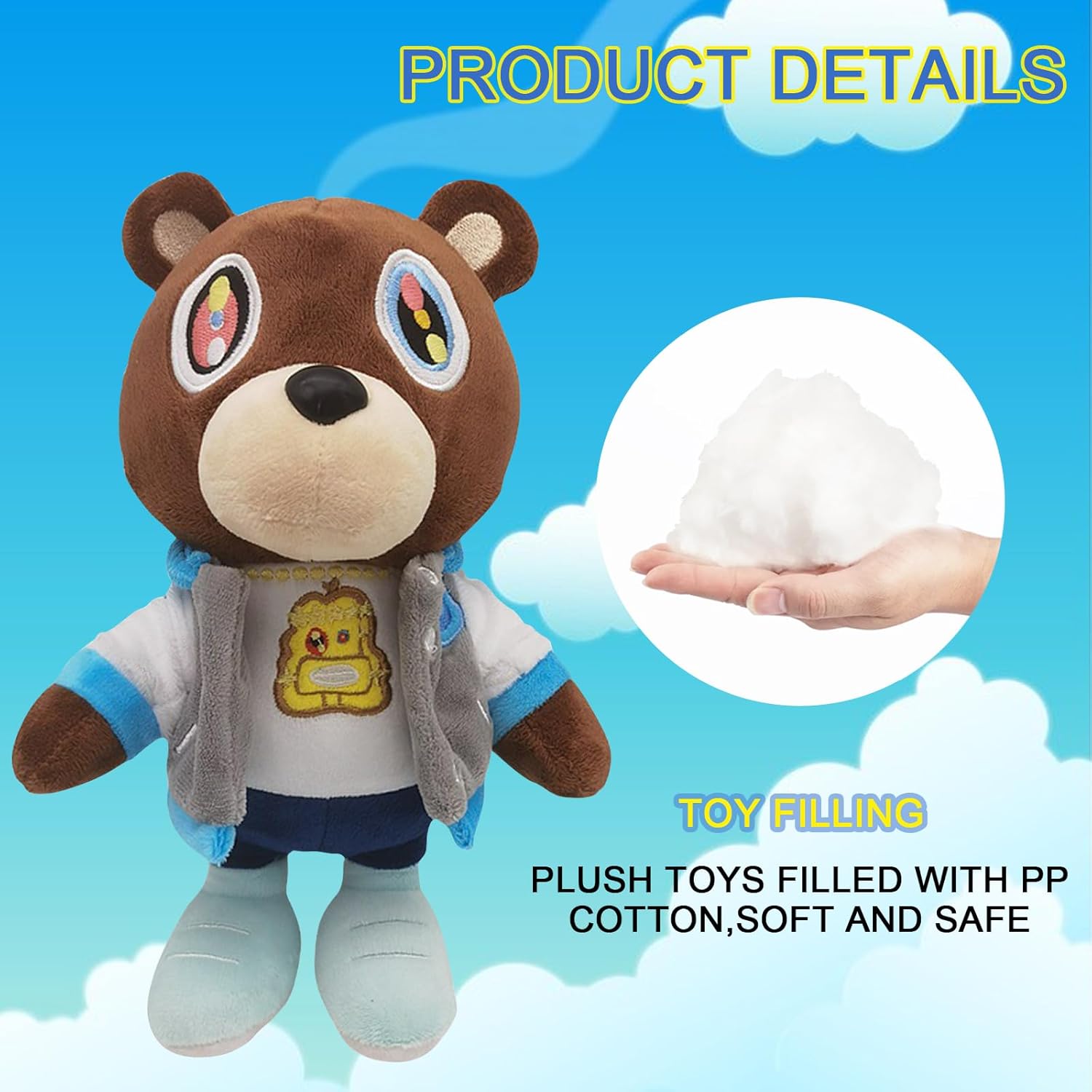 Cute Plush Bear Toy 10 inch Soft Stuffed Animal Perfect Graduation Gifts for Kids Fans Boys and Girls