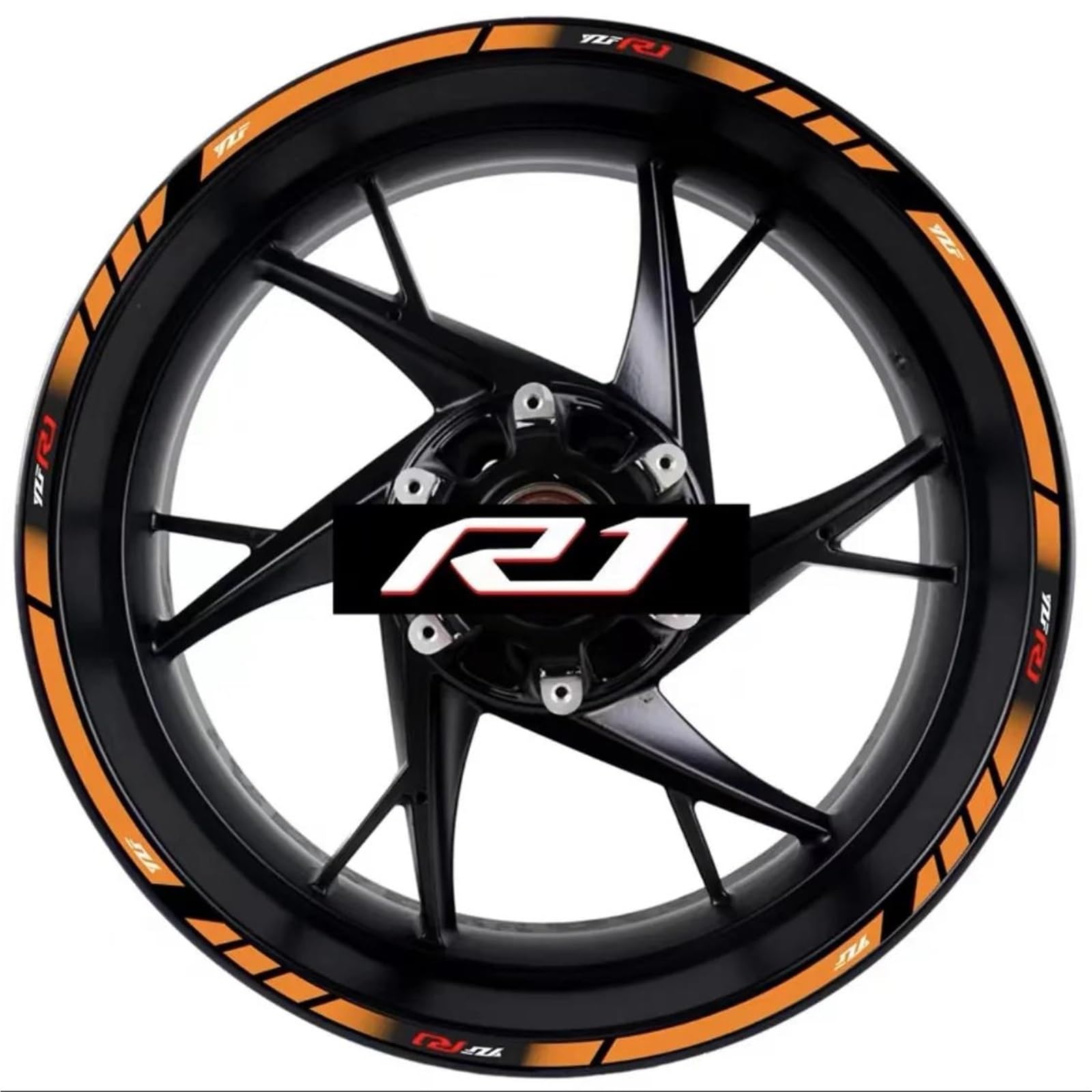 Motorcycle Decal Set Decorative Wheel Hub YZF R1 Rim Reflective Waterproof Sticker for Yamaha YZFR1 Motorbike(Color3)