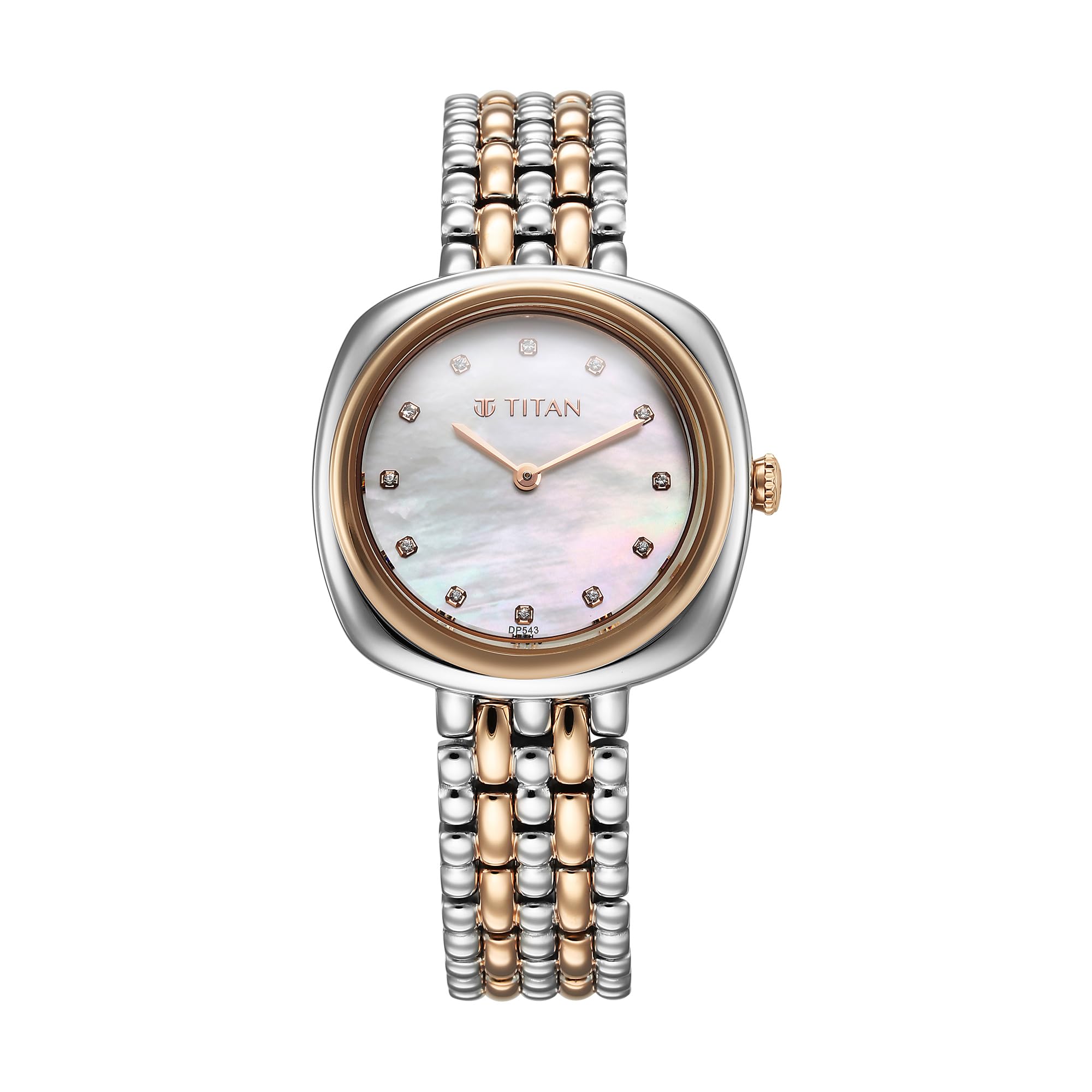 Titan Aura Phase Quartz Analog Mother of Pearl Dial Two Toned Stainless Steel Strap Watch for Women-95241KM01 (B0D62QND5S) Amazon Price History, Amazon Price Tracker