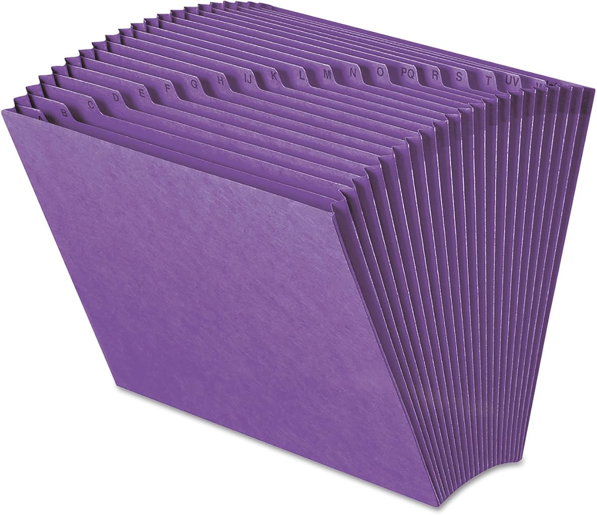 Archivo expandible de color Smead, alfabético (A-Z), 21 bolsillos, tamaño de letra, morado (70721)