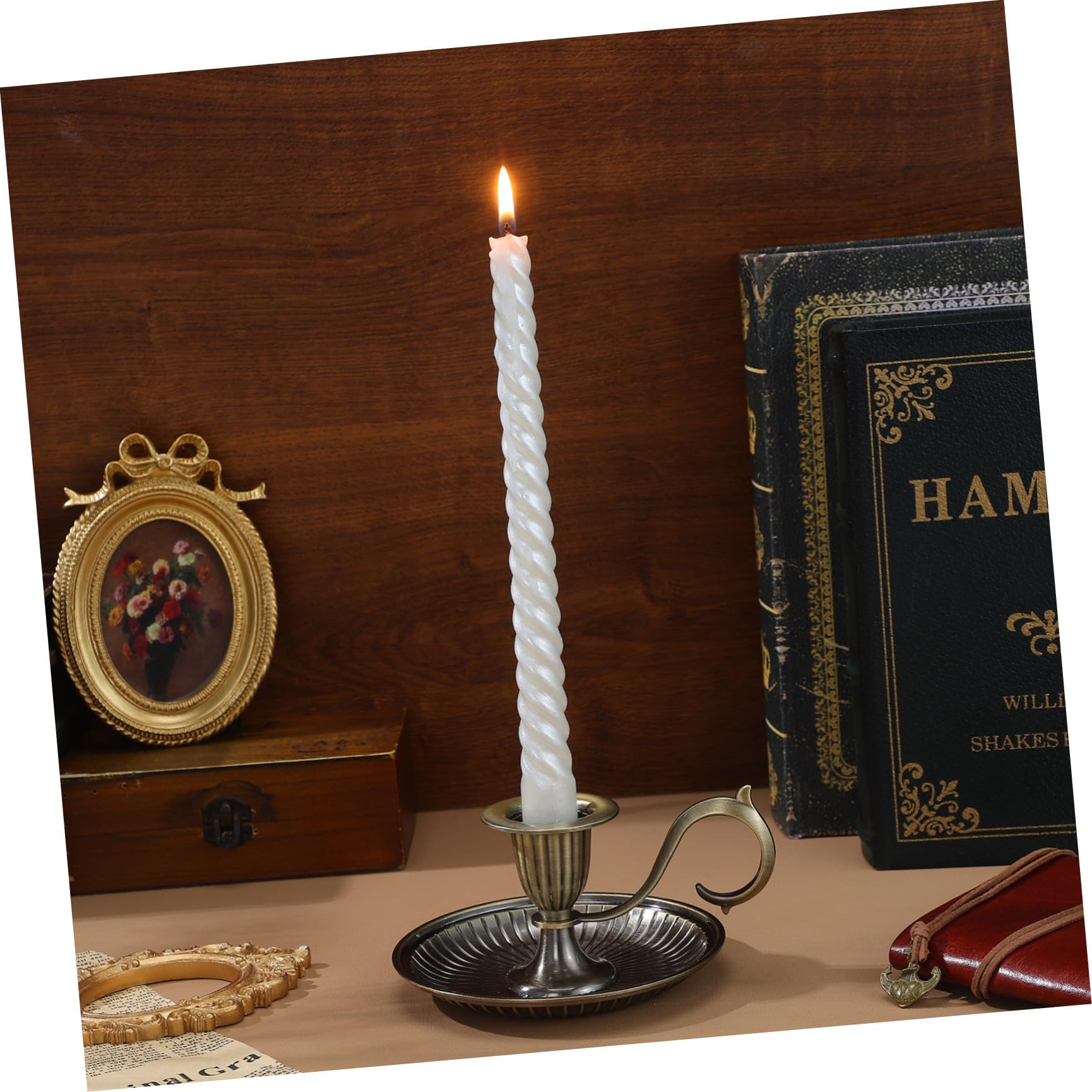 Vintage Zinklegierung mit Kerzenständer Griff aus Tischdeko