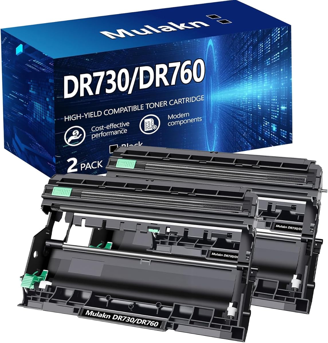 DR730 for Brother DR730 DR760 Drum Unit to Use with MFC-L2750DW MFC-L2710DW HL-L2350DW HL-L2395DW HL-L2370DW DCP-L2550DW Printer High Yield Black (2PK DR730/DR760)