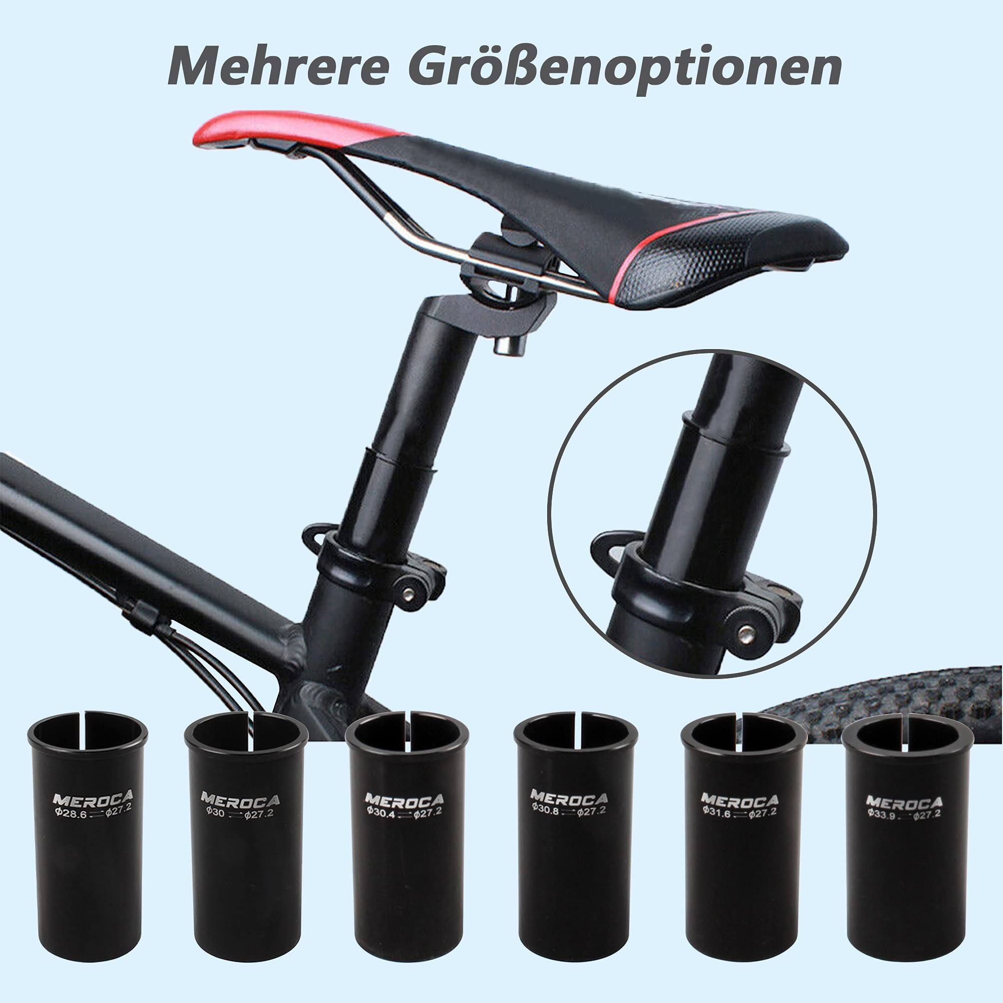 QUARKZMAN 2 pcs 30,9 mm à 31,6 mm Vélo Selle Montant Tube Adaptateur Réducteur Manchon