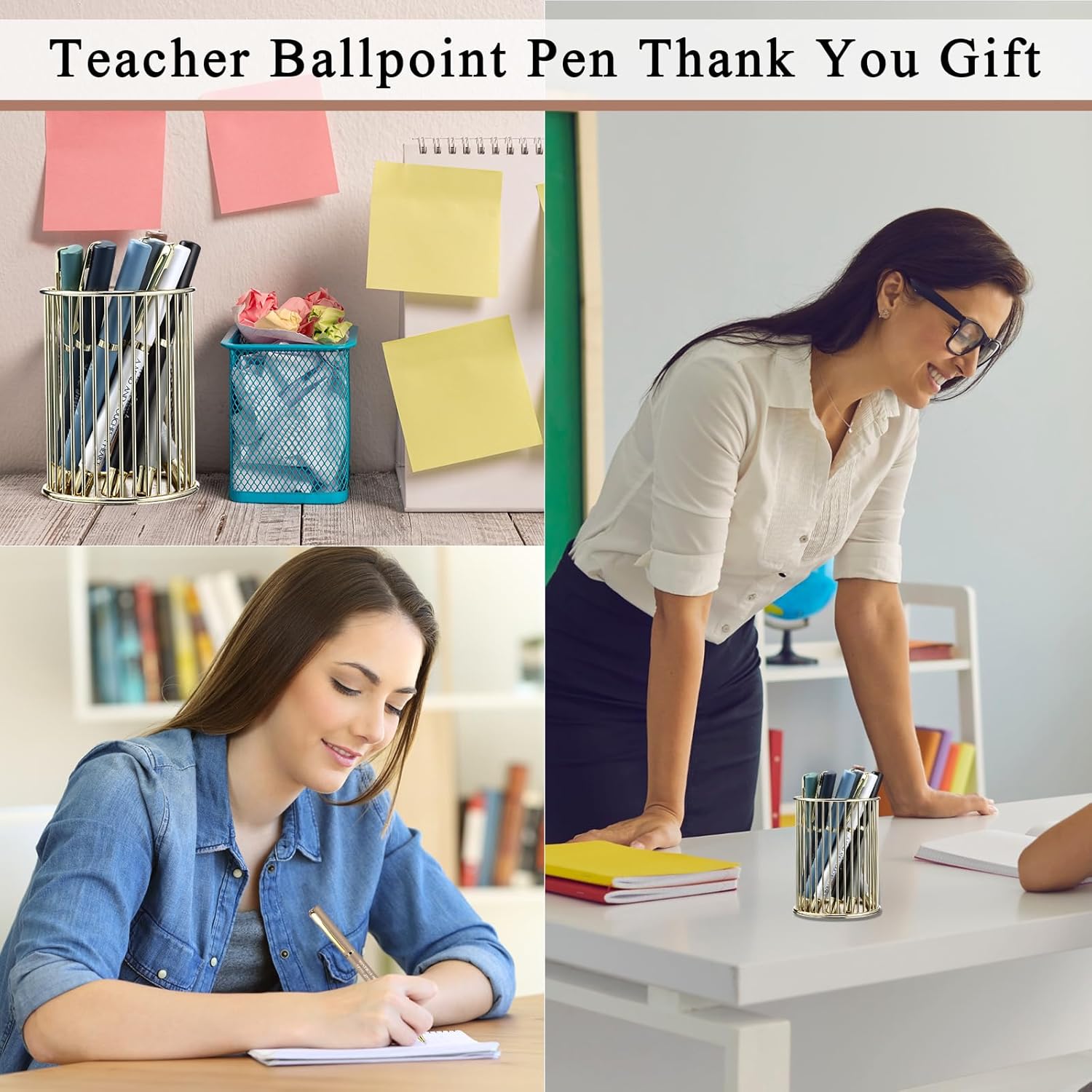 Seajan 20 Set Teacher Appreciation Gifts Pens with Thank You Boxes Inspirational Teacher Thank You Gifts Black Ink Ballpoint Pens Motivational Quote Valentine Appreciation Office Supplies(Colourful) - Image 6