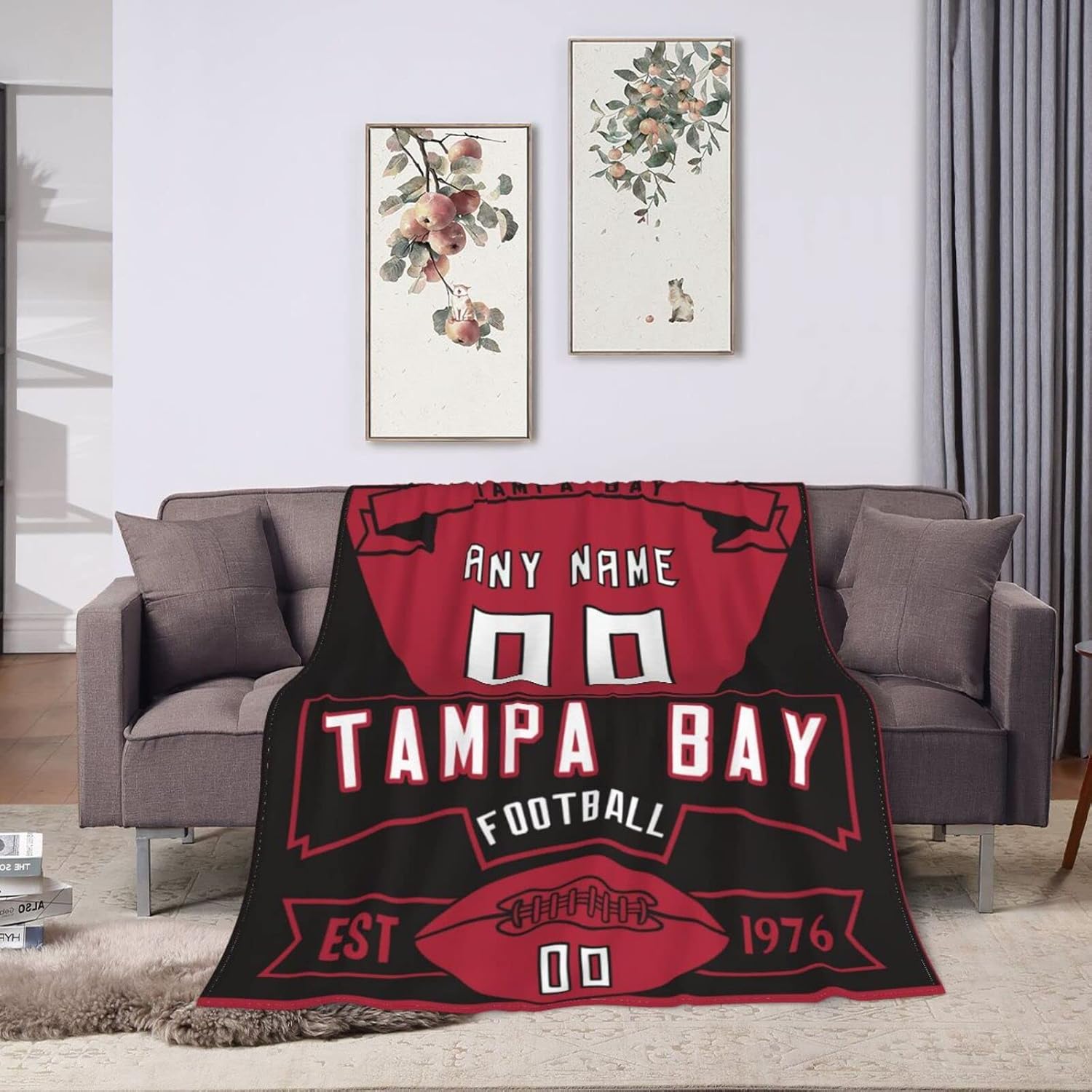 Custom Football City Blanket for Bed Winter Throw Blankets