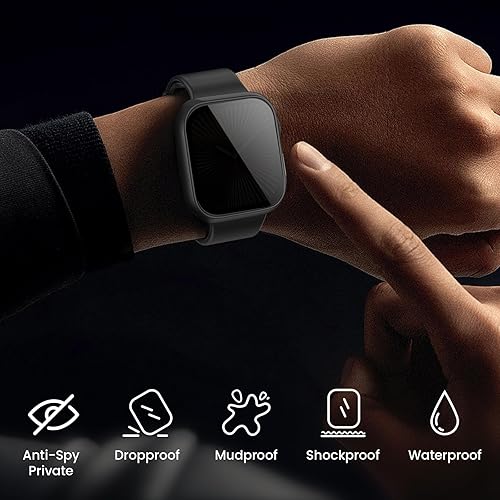Miniatura 7 de Goton - Funda de privacidad impermeable para Apple Watch Series 6, 5, 4, SE (2023) de 1.732 pulgadas, carcasa rígida de policarbonato con HD True