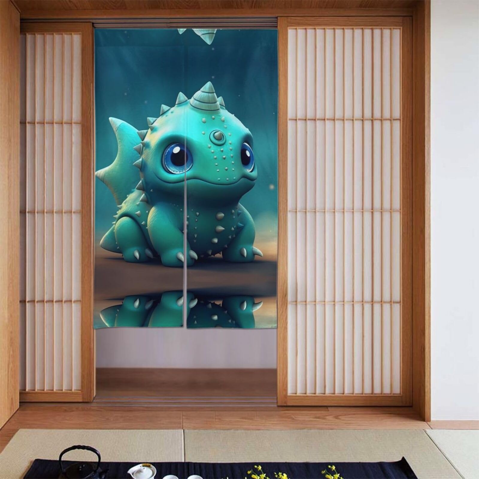 Rideaux occultants dinosaure 142x86 cm pour chambre enfant