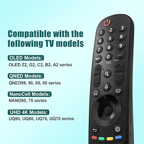 Miniatura 3 de Control remoto de voz de repuesto para LG Smart TV OLED QNED NANOCell UHD Series 2022-2019, control remoto mágico AN-MR22GA con función de puntero