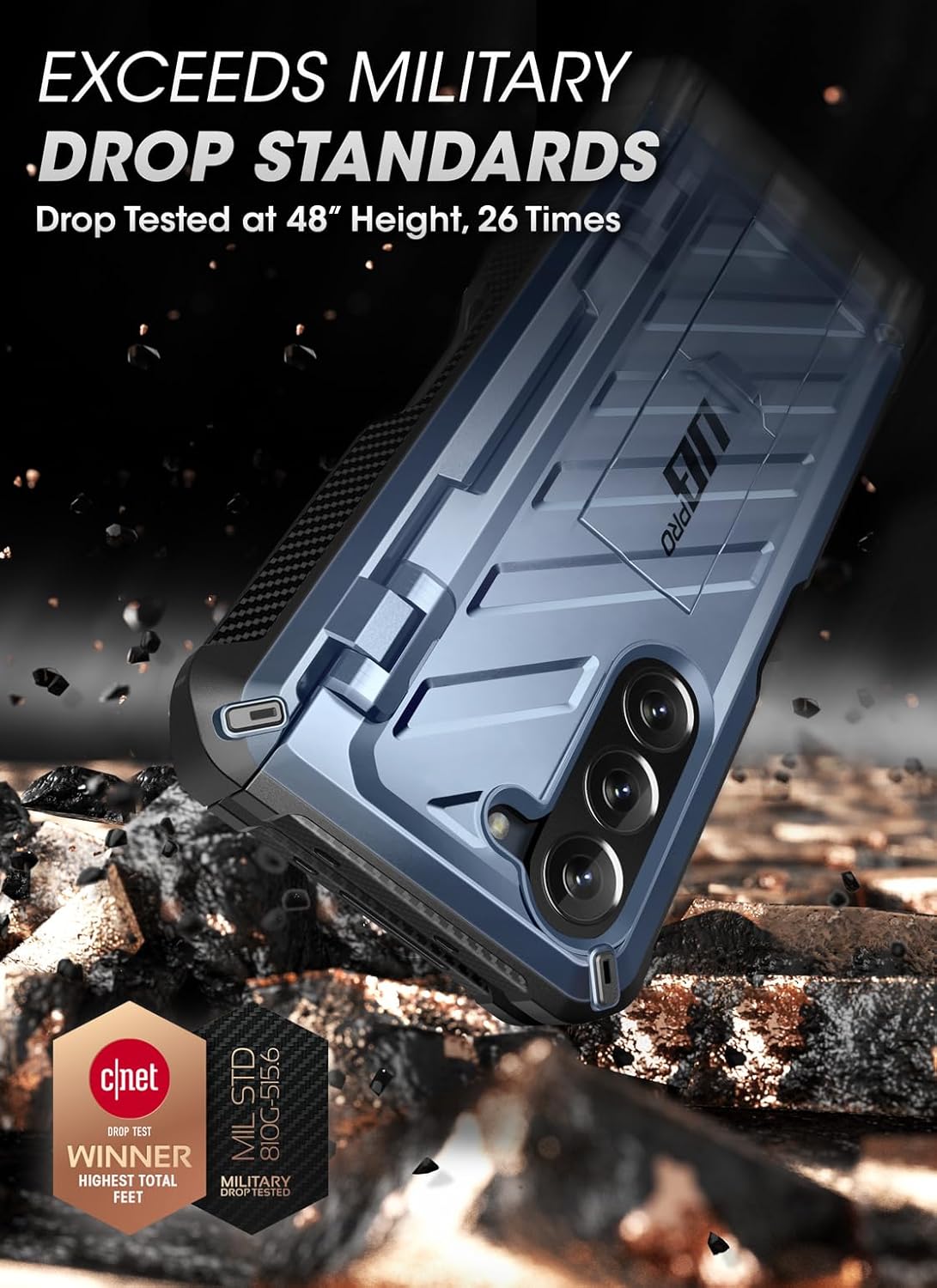 SUPCASE for Galaxy Z Fold 5 Case with S Pen Holder (Unicorn Beetle Pro), [Built-in Screen Protector & Stand] [Military-Grade Protection] Heavy Duty Protective Phone Case for Samsung Fold 5, Tilt