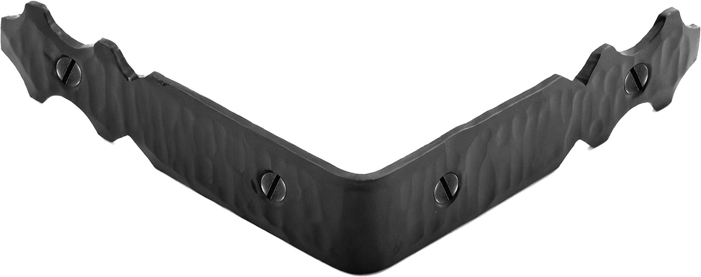 3.5" Hand Forged Iron Angular Bracket Corner Protector for Tables, Chests, Trunks & Furniture – Black – Borderland Rustic Hardware
