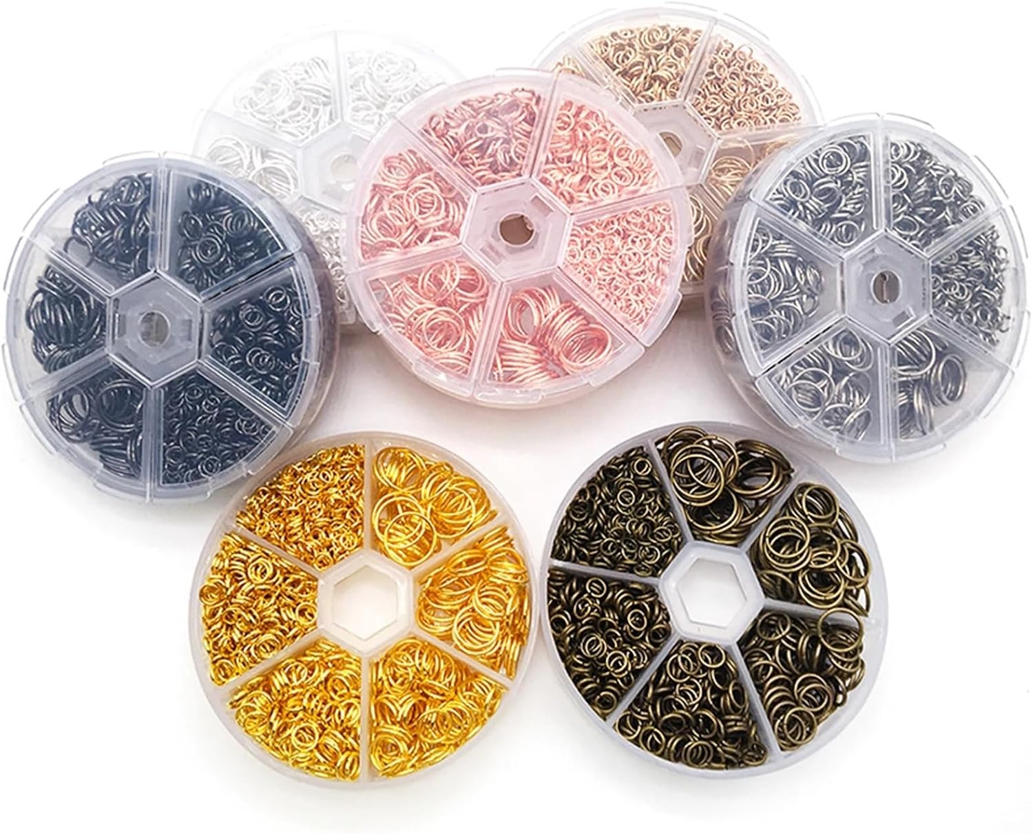 Jump Rings for Jewelry Making 7070pcs Iron Jump Rings&Open Set (Boxed), DIY Jewelry Finding(Mix)