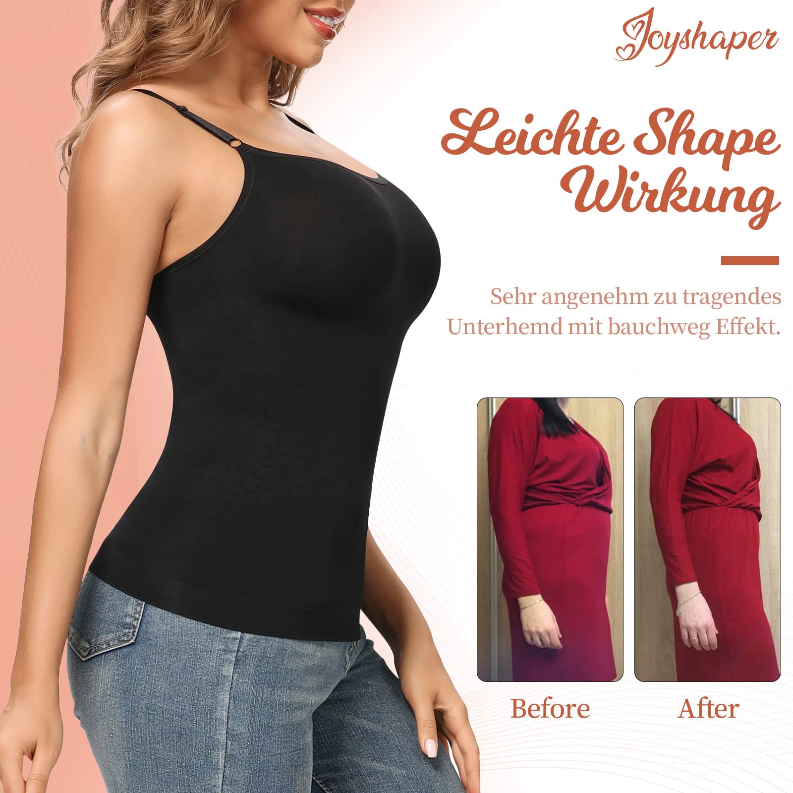 Joyshapher Camiseta Moldeadora Mujer Ropa Interior Femenina Abdomen Tenedor Chaleco Camisa Delgada Sin Costura Tirantes Delgados
