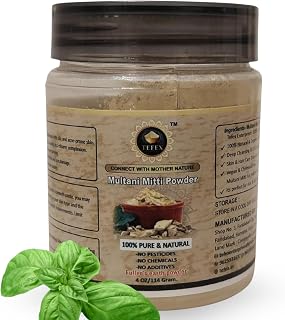 Multani Mitti Powder (Fuller’s Earth) – 4 oz / 114 g | 100% Natural Clay for Face Mask, Skin Detox & Oil Control | Airtight Bottle