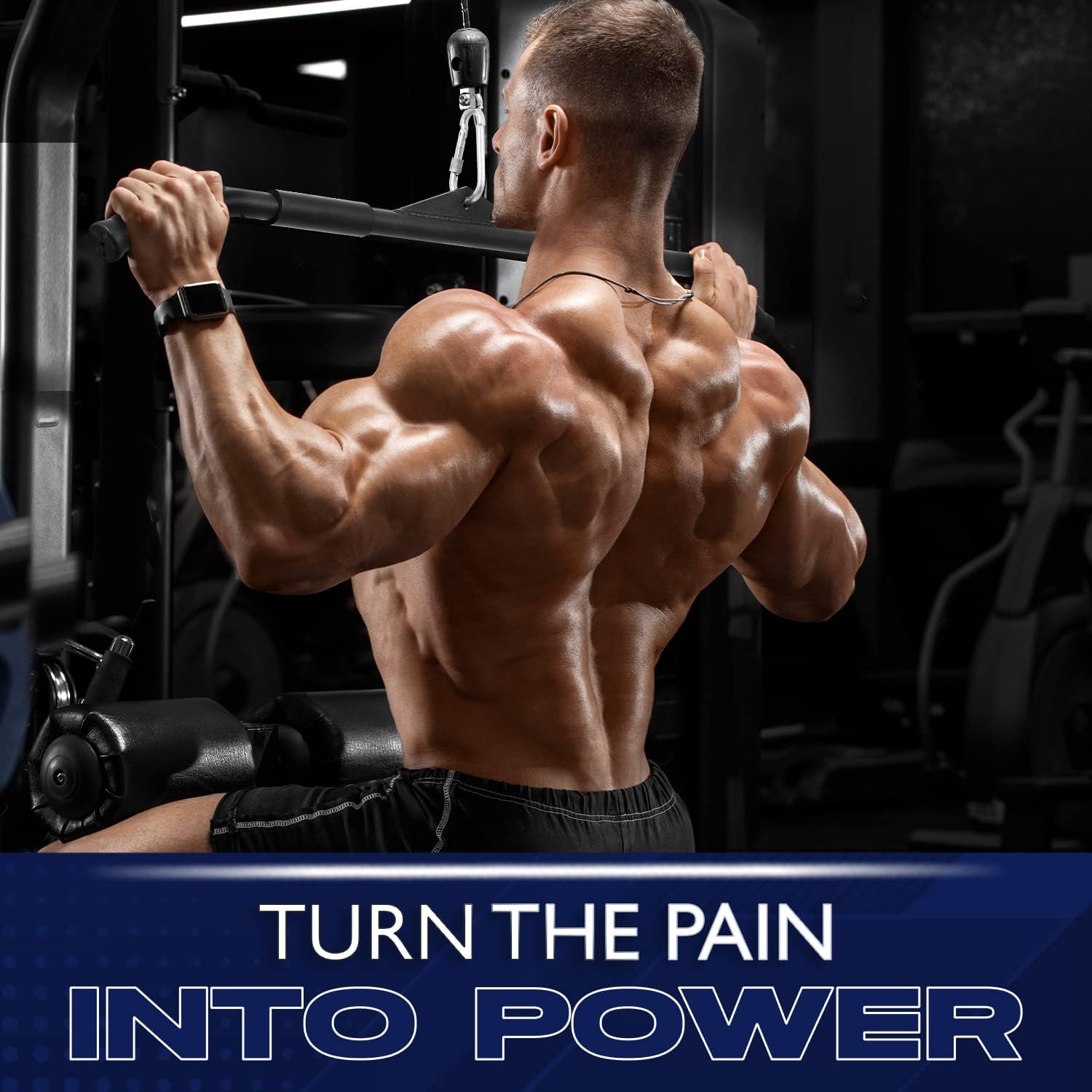Yes4All Neutral Paddle Grip LAT Pull Down Bar, Range of Motion Spreader Handle Cable Attachments