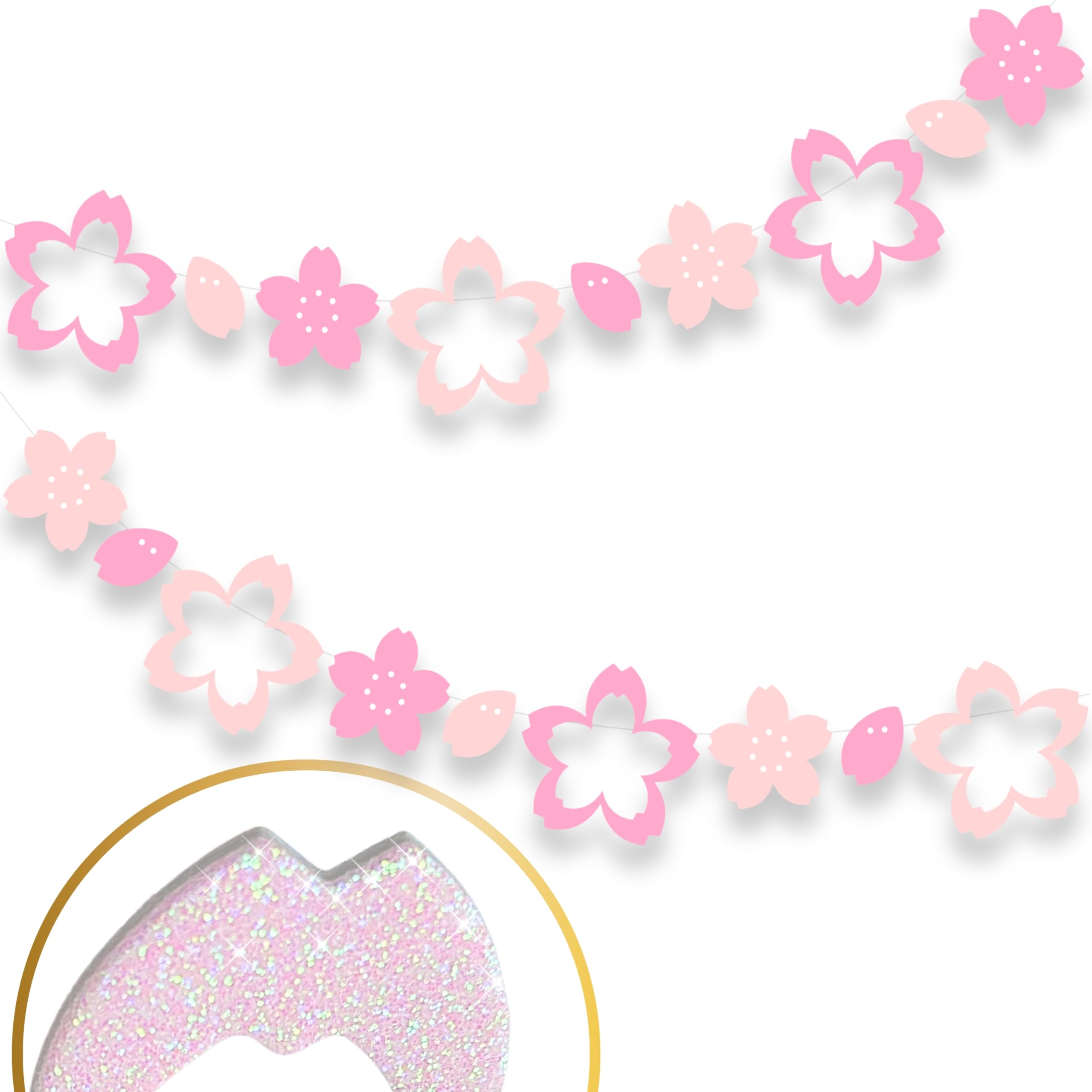 No.035 S.A.K.U.R.A.✿.*ふんわり春色フラワーガーランド✿. Amazon.co.jp: 桜 グリッター きらめく ガーランド お花見 さくら 春