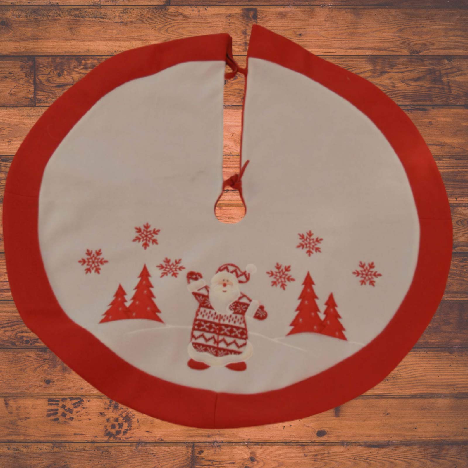 Jupe de sapin de Noël 95 cm Be-Creative et tapis de sol en tissu imprimé Père Noël