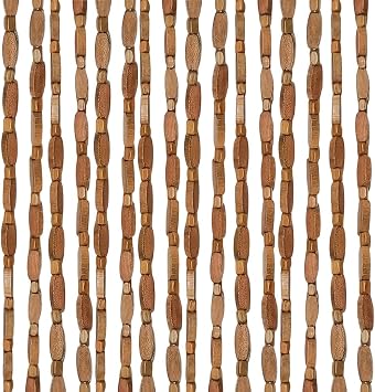 ave split Wood Door Beaded Curtain Boho-Bohemian Wooden Doorway Beads Curtains Made of Wood&Bamboo-for Window,Aisle, Corridor, Door Decor 048zp- Coffee, 52 Strands