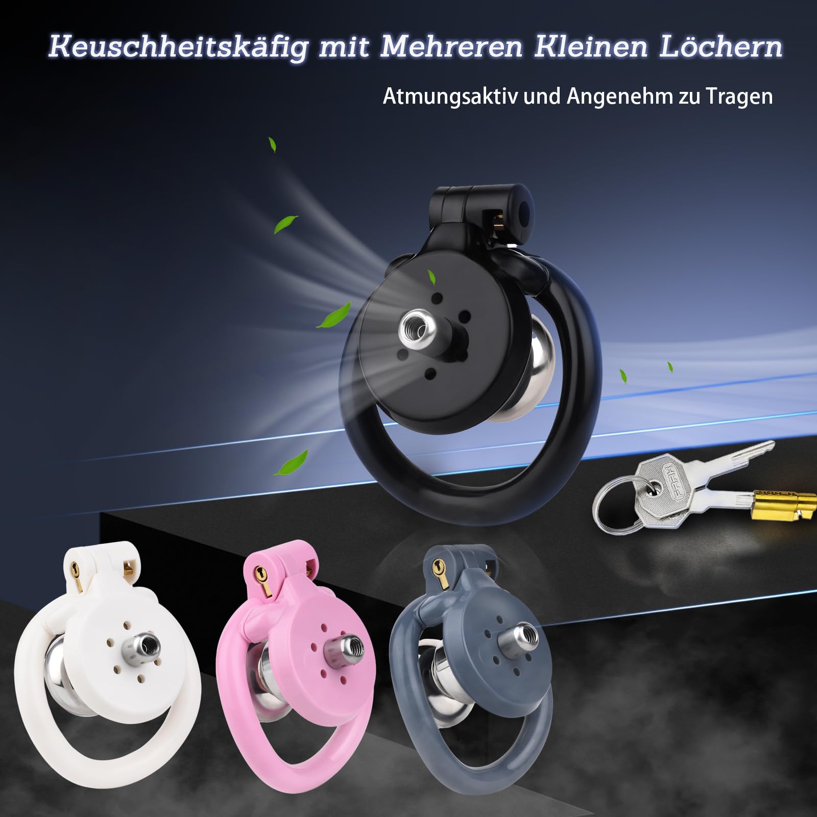 Cage de chasteté plate pour hommes avec anneau pénien, support urinaire et ceinture élastique en résine 3D - Attaches de bondage SM (Rose+Ceinture)