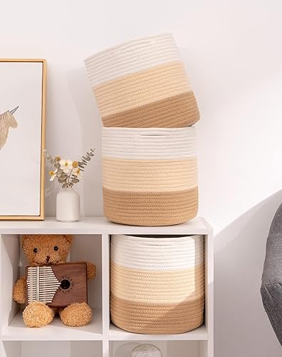 Miniatura 5 de voten - Canastas de almacenamiento de 11 x 11 pulgadas, canasta de almacenamiento para cubos de 12 x 12 pulgadas, estantes organizadores de algodón