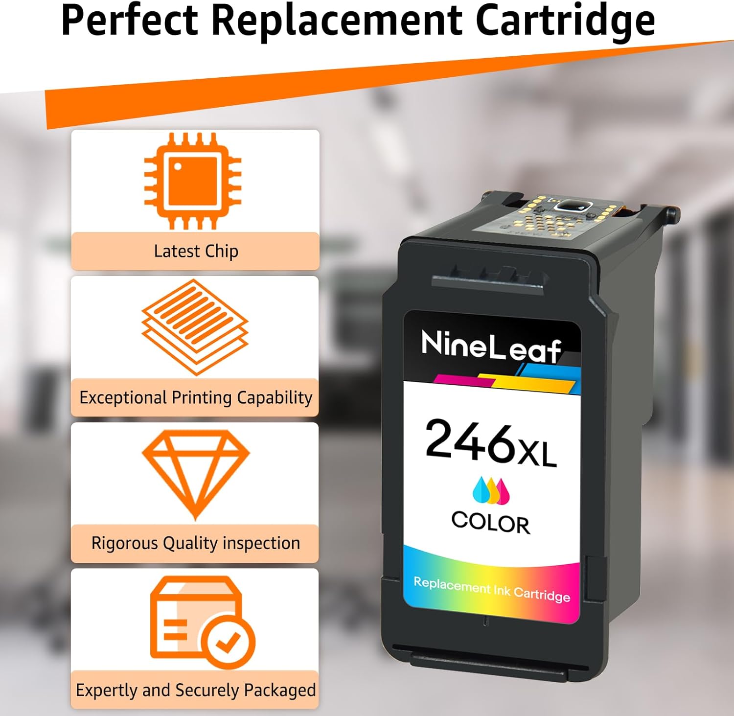 NineLeaf Remanufactured Ink Cartridge Compatible for Canon CL-246XL CL246XL CL-246 XL CL 246XL 246 XL CL246 XL MX490 MX492 MG2522 MG3020 MG2920 MG2924 iP2820 MG2525 and MG2420 (Tri-Color,1 Pack)