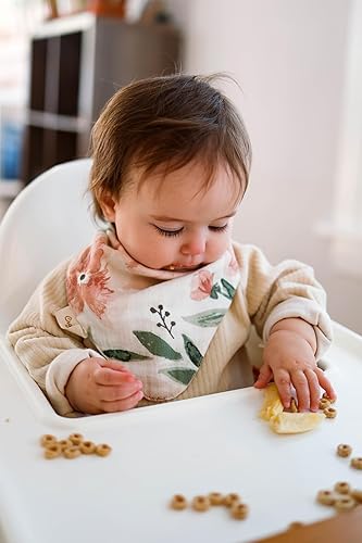 Vista 34 de Crane Baby Juego de baberos de muselina suave, ajustable y absorbente, estilo bandana para niños y niñas, río, 3 piezas, 18.5 x 9 pulgadas